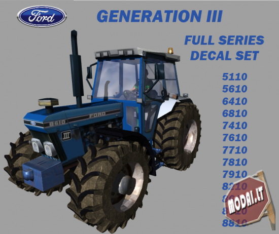 Ford Generation III complete series decal set