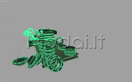 Tractor engine block on pallet
